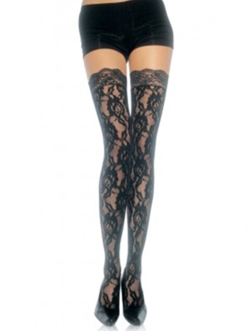 Leg Avenue Lace Top Thigh Highs – Black – One Size – NWT